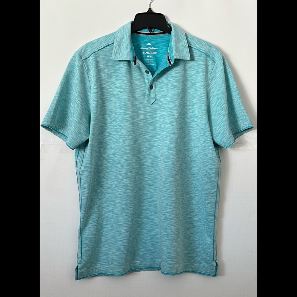 Tommy Bahama IslandZone Polo Shirt Size M UPF 30 UV Protection Fray Day Harbor